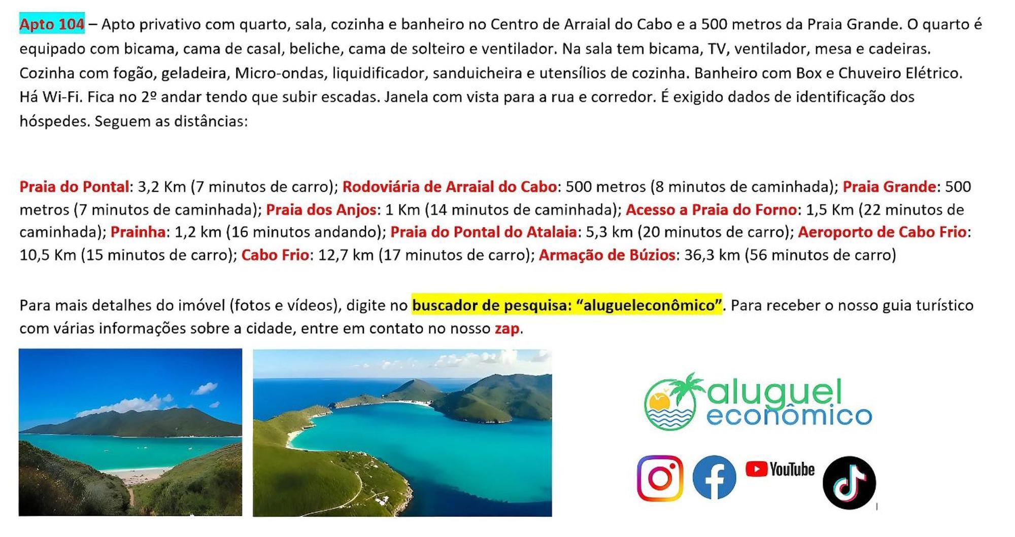 Ferienwohnung Arraial Do Cabo - Brisas Do Farol - Aluguel Economico Exterior foto