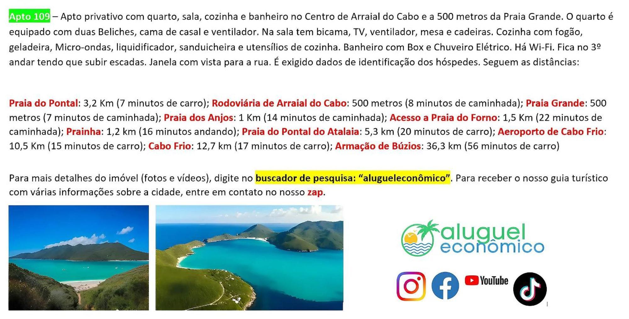 Ferienwohnung Arraial Do Cabo - Brisas Do Farol - Aluguel Economico Exterior foto