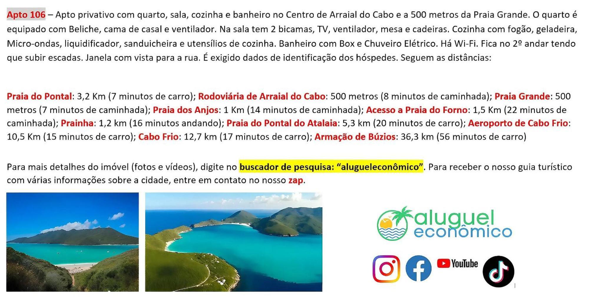 Ferienwohnung Arraial Do Cabo - Brisas Do Farol - Aluguel Economico Exterior foto