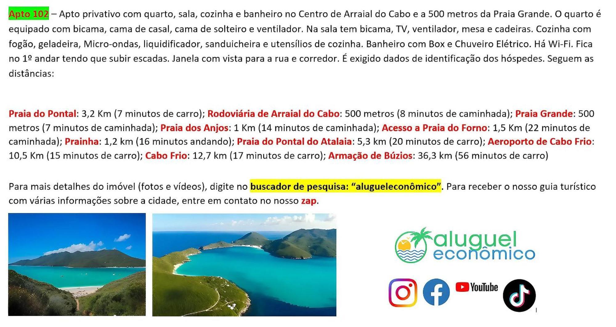 Ferienwohnung Arraial Do Cabo - Brisas Do Farol - Aluguel Economico Exterior foto
