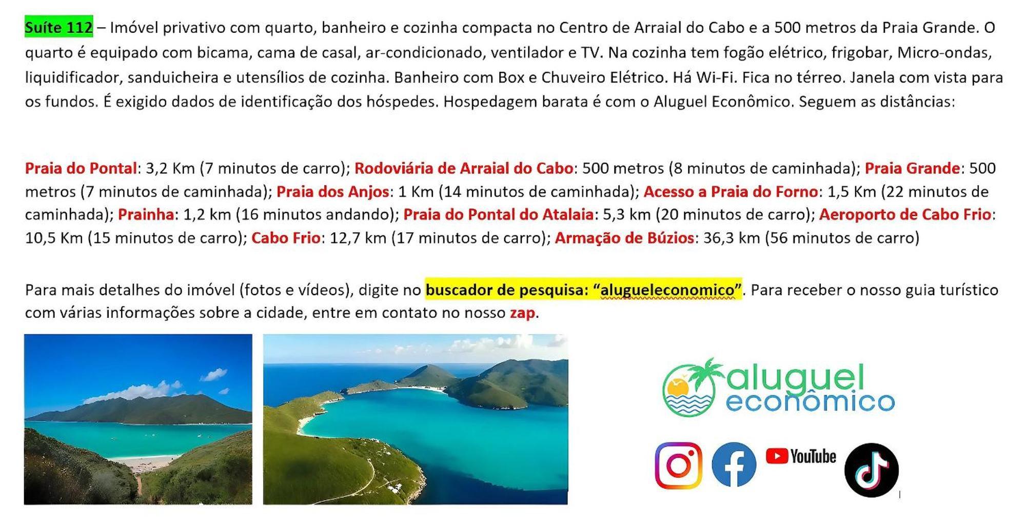 Ferienwohnung Arraial Do Cabo - Brisas Do Farol - Aluguel Economico Exterior foto