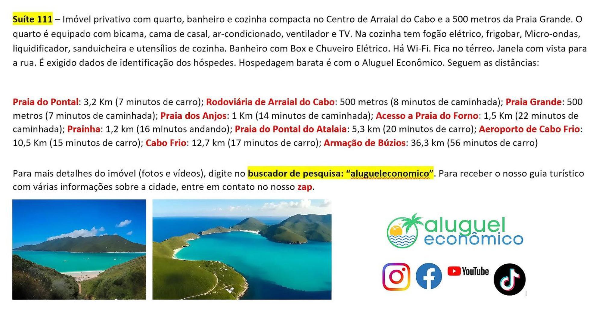 Ferienwohnung Arraial Do Cabo - Brisas Do Farol - Aluguel Economico Exterior foto