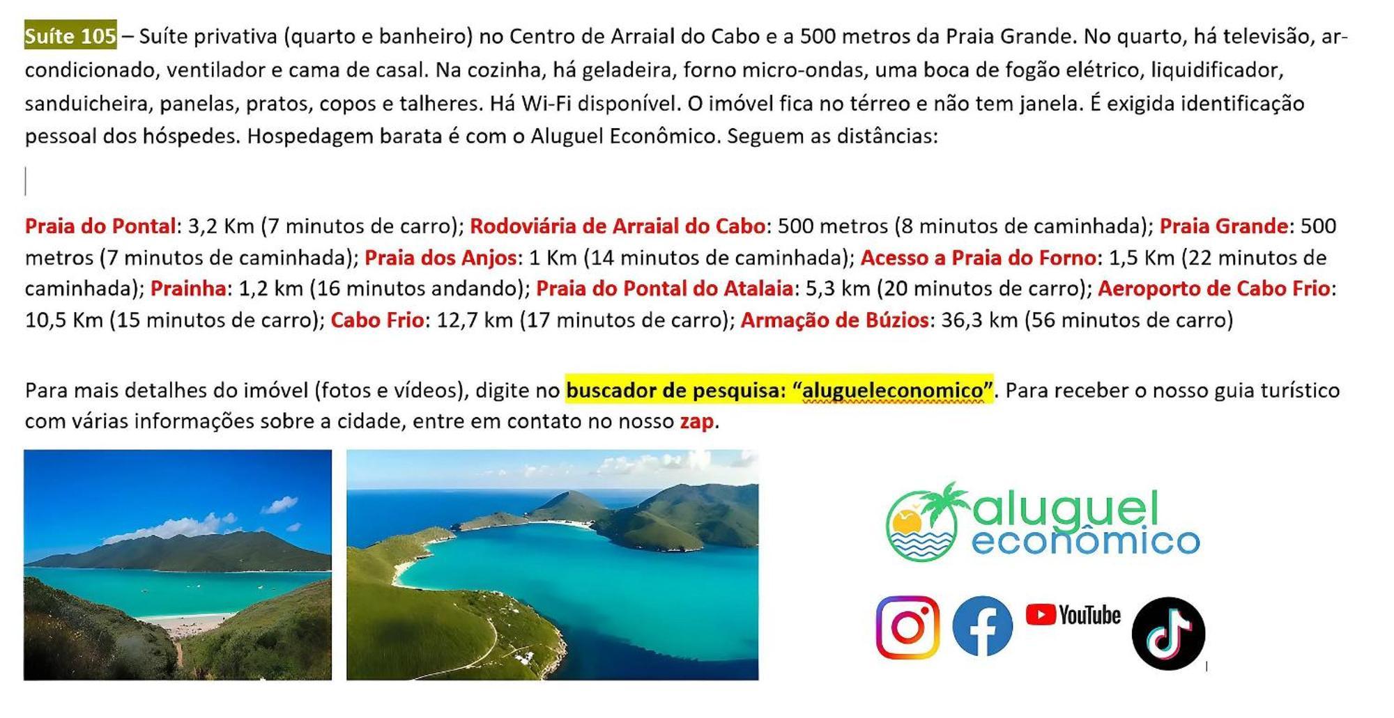 Ferienwohnung Arraial Do Cabo - Brisas Do Farol - Aluguel Economico Exterior foto