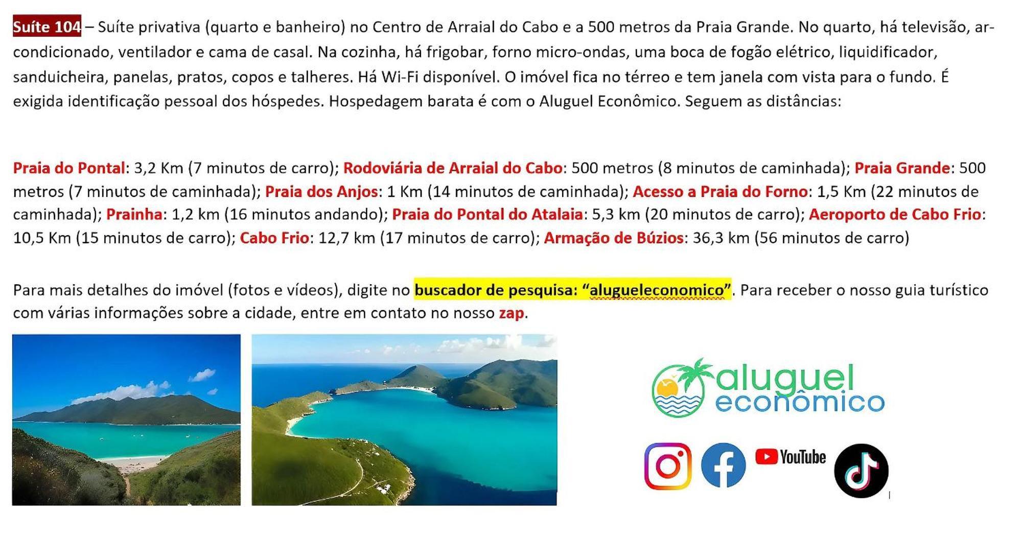 Ferienwohnung Arraial Do Cabo - Brisas Do Farol - Aluguel Economico Exterior foto